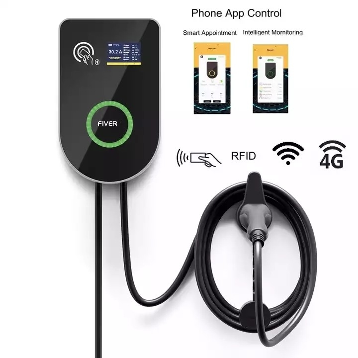 32A estación de carga comercial pública del nivel 2 EV con OCPP 1,6 Wifi 4G