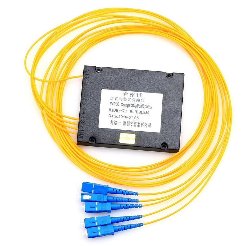 ABS de fibra óptica del divisor 1x8 del PLC de FTTB FTTH SC/UPC encajonado