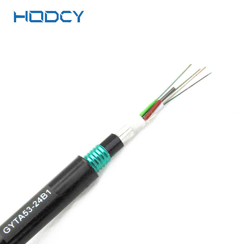 cable de fribra óptica acorazado 2-288cores del solo modo de los 250μm GYTA53 G652D