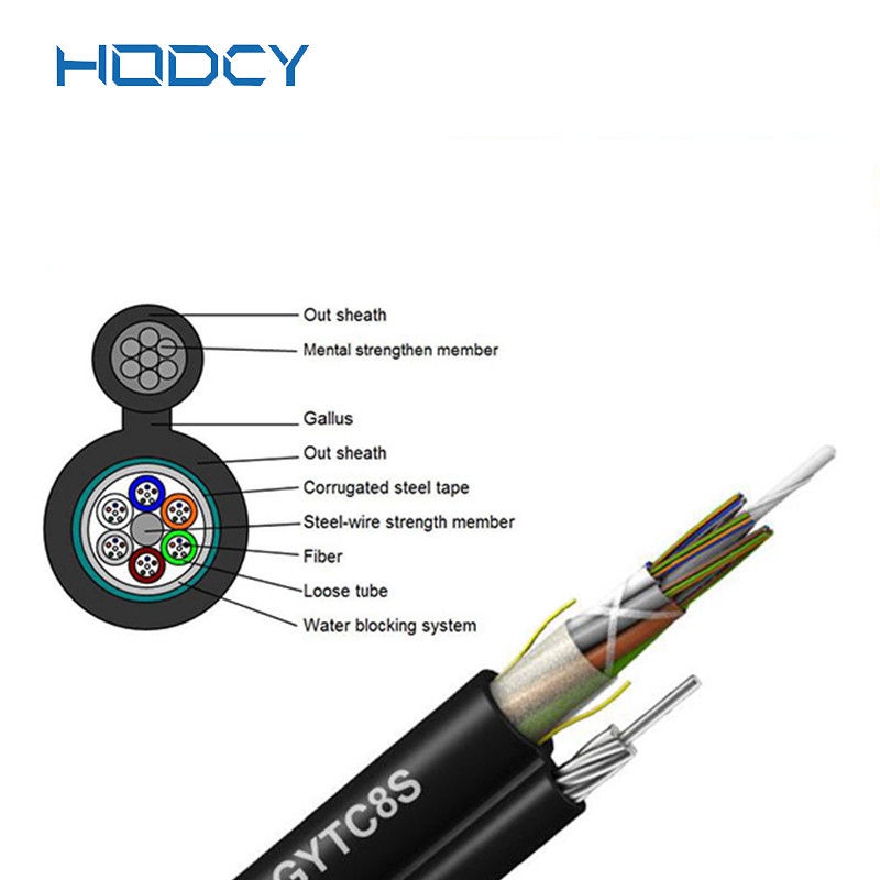Cuadro 8 base autosuficiente 12 GYTC8A aéreo acorazado del cable de fribra óptica al aire libre