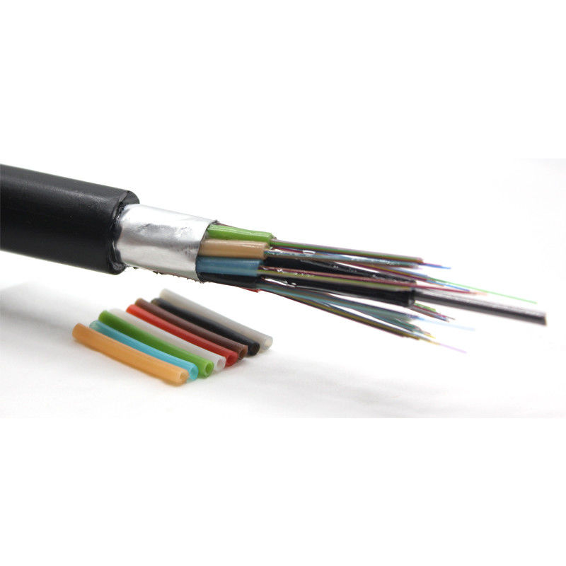 Base al aire libre acorazada G652D los 250μm del cable de fribra óptica GYTA 2-288 del solo modo