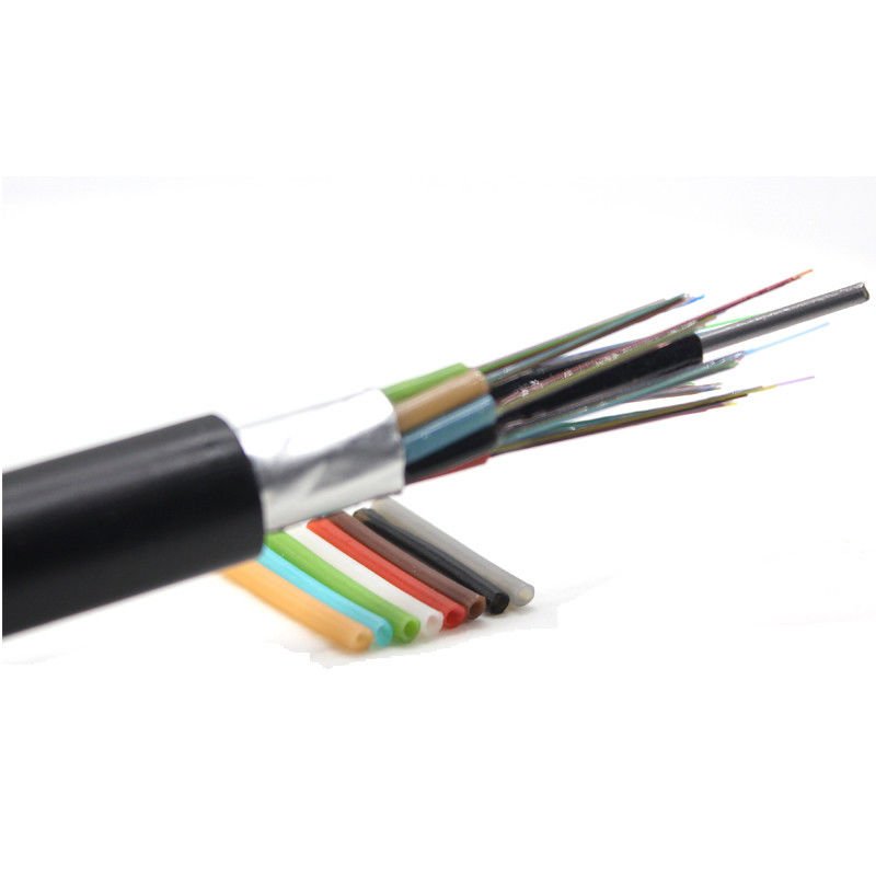 Cable de fribra óptica acorazado del solo modo de la base de GYTA 12 con la chaqueta del PE