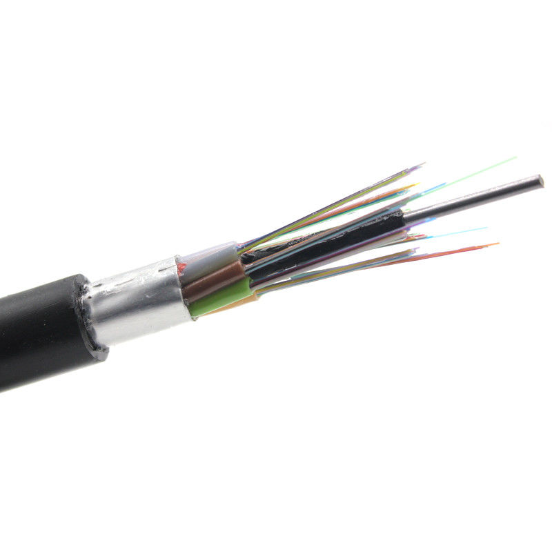Base al aire libre acorazada G652D los 250μm del cable de fribra óptica GYTA 2-288 del solo modo
