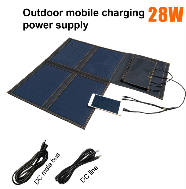 Carga al aire libre solar del panel 5V del pequeño plegamiento portátil de la prenda impermeable de 28W que acampa 24W