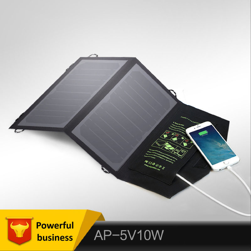 Cargador solar plegable al aire libre 5V portátil 10W 300g del teléfono móvil del panel del picovoltio