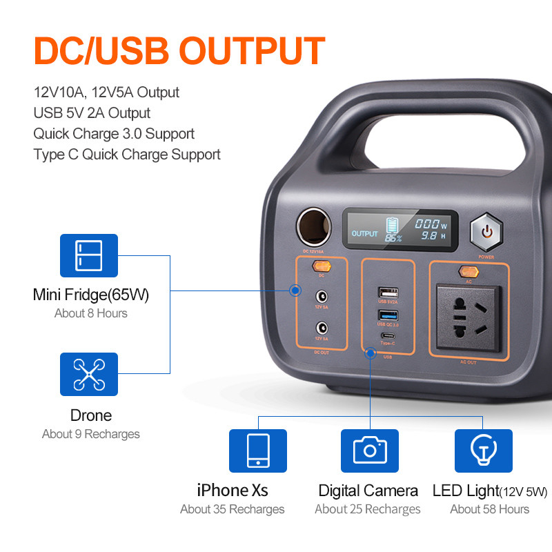tipo de energía solar al aire libre central eléctrica portátil de C USB2.0 del sistema 320W