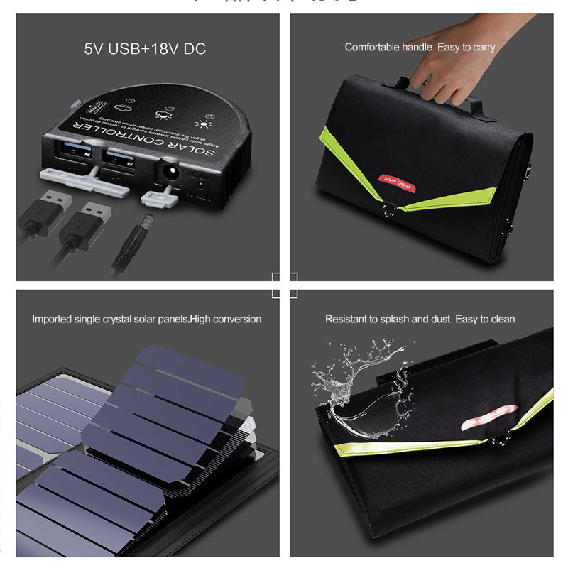 cuaderno compatible del sistema 70W del panel solar del puerto paralelo plegable de energía solar del cargador 5V USB