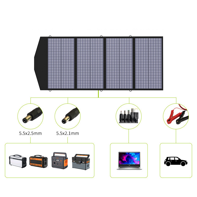 Dobleces plegables portátiles del panel solar 4 del sistema de energía solar 18VDC con la batería de la energía solar 200W