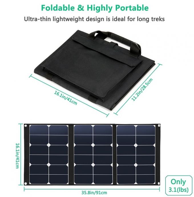 El panel solar monocristalino al aire libre casero profesional del doblez 50W del nuevo diseño 3