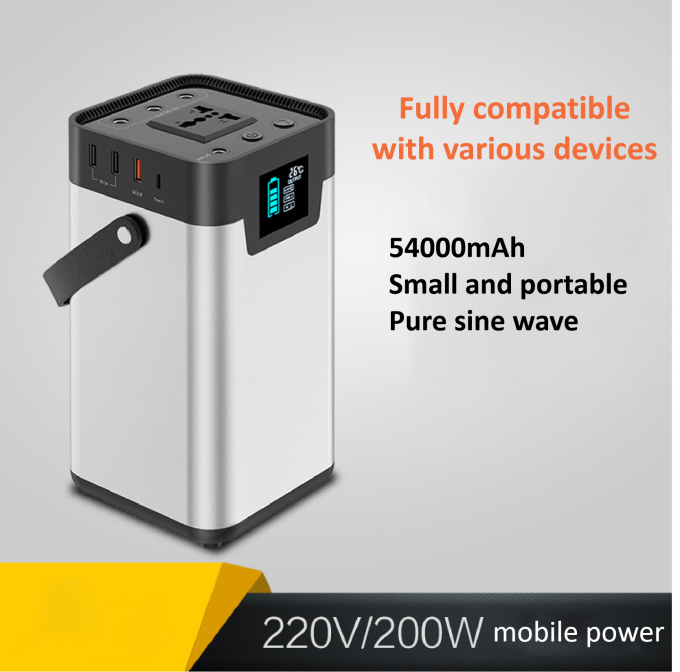 generador solar comercial port&aacute;til de la central el&eacute;ctrica del litio 54000mah 200W 220V 2