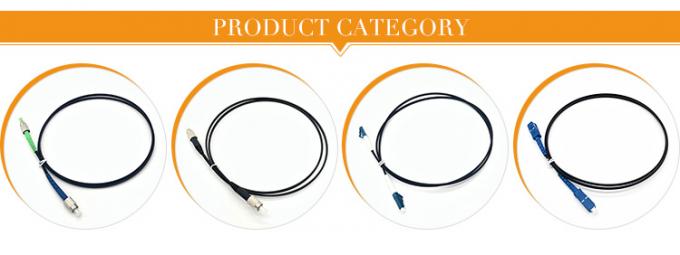 62.5/125 cordón de remiendo unimodal de la fibra óptica del cable de descenso de Lszh 2core Ftth
